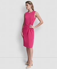 Dkny Women's Sleeveless Jewel Neck Knot Front Dress