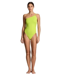 Lauren Ralph Women's Lime Breeze Double Strap One Shoulder One-Piece Swimsuit