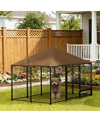 Aostirmotor Outdoor Pet Playpen & Kennel, Puppy Play Pen with Weather-Resistant Design