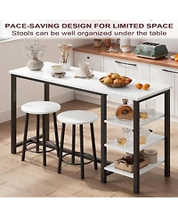 gaomon Height Table and Chairs Set of 2 Person, Small High Top Kitchen Table for 2 Seater