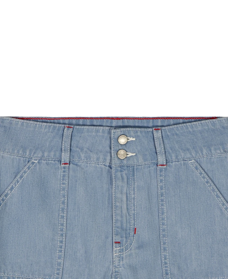 Tommy Hilfiger Girls' 7-16 Double-Button Waist Denim Shorts