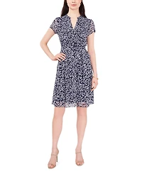 Msk Women's V-Neck Shirt Dress