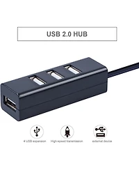 Risokeys 4-Port Usb 2.0 Hub High-Speed 480Mbps, Compact Portable Splitter – Ideal for Professionals,Home Users