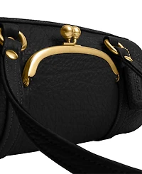 Coach The Originals Small Pebble Leather Kisslock Barrel Shoulder Bag