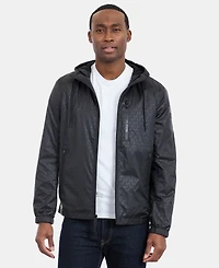 Michael Kors Men's Printed Logo Hooded Windbreaker Jacket