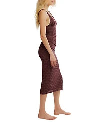 Free People Women's Long Live Printed Mesh Sleeveless Dress