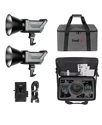 SmallRig Rc 220D Daylight Cob Led Video 2-Light Kit, Bundle with 10' Turtle Base C-Stand