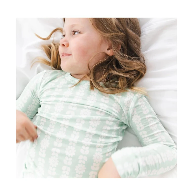 Motette Baby Girls Mint Meadows Pajama Set