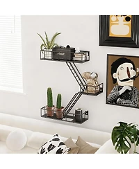 Yigii Metal Wall Shelves With Baskets For Home Decor