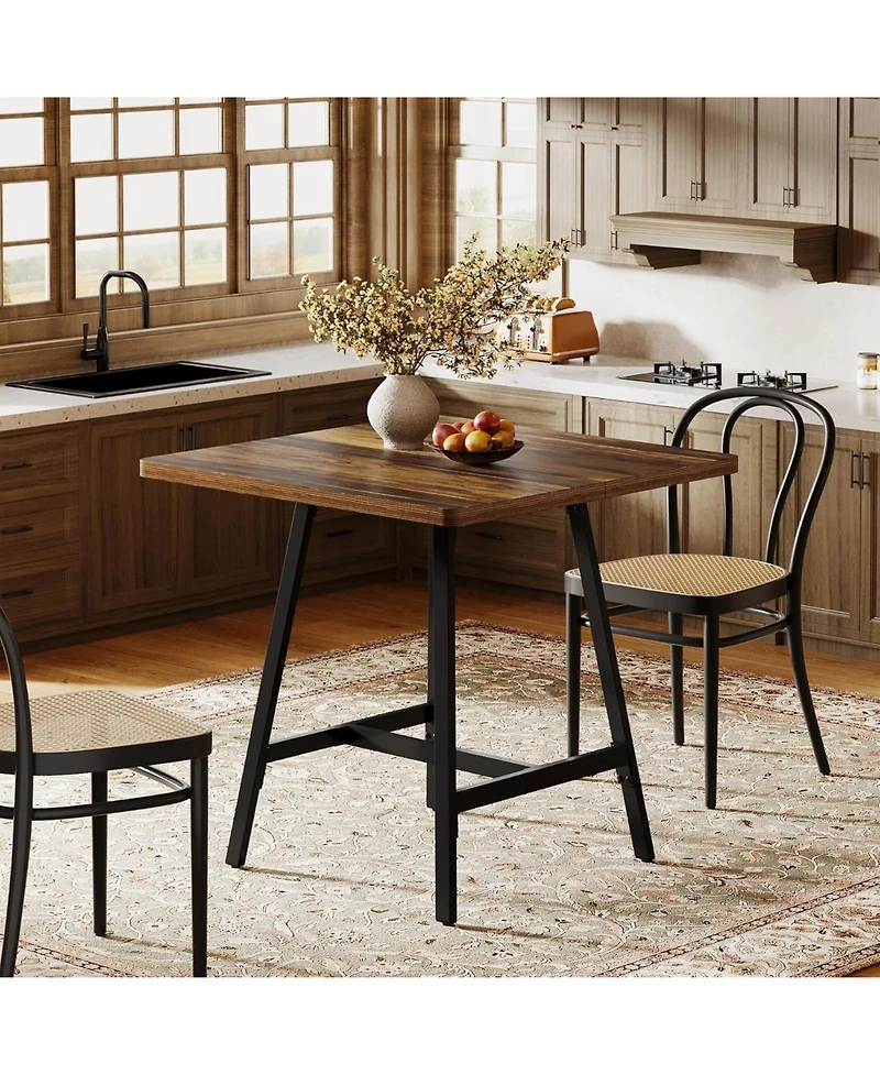 Tribesigns Square Dining Table for 2-4 People, 31.1” Industrial Kitchen Table for Small Spaces, Apartment, Dining Room, Living Room