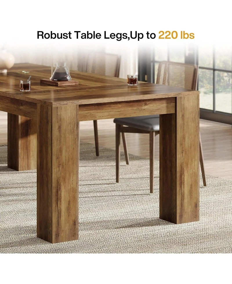 Tribesigns Dining Table for 4 to 6, Rectangular Kitchen Dinner Table, Wooden Eating Table