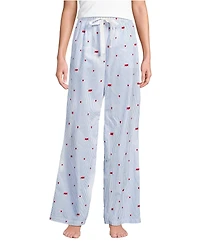 Lands' End Women's Poplin Wide Leg Sleep Pants