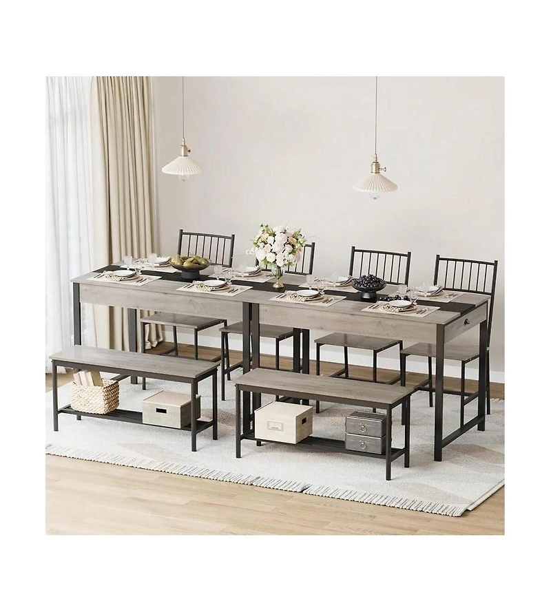 gaomon Kitchen Table Home Dining Table Set For 4 Small Kitchen Table And 2 Chairs For 4 for Dining Room, Home Office