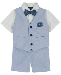 Nautica Baby Boys' Short Sleeve Shirt, Vest and Shorts, 3-Piece Set