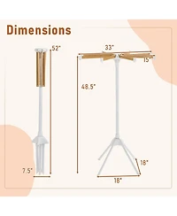 Ecooso 4-Leg Foldable Clothes Drying Rack with 8 Bamboo Rods and 40 Hanger Slots