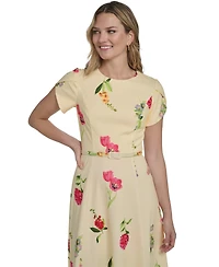 Jessica Howard Women's Crew Neck Midi Dress