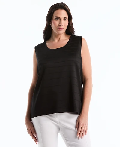 Rafaella Plus Ottoman Knit Sleeveless Crewneck Top