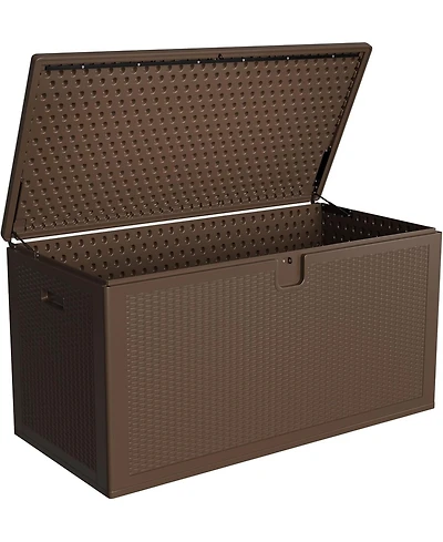 Gaomon Premium Pro Edition 150 Gallon Lockable Resin DeckBox,Waterproof&Uv-Resistant Outdoor Storage Box with Lockable Lid for Outdoor Cushion Storage