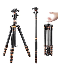 K&F Concept BA225 5-Section Carbon Fiber Tripod/Monopod with 360-Degree Ball Head, 17.6 lbs Capacity