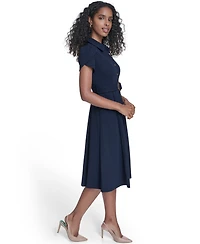 Calvin Klein Women's Tulip-Sleeve Midi Shirtdress