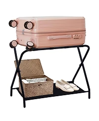 Kings Brand Furniture Folding Luggage Rack with Nylon Straps