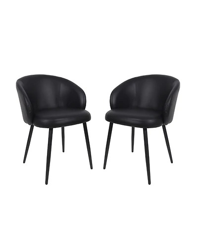 Looma Faux Leather Upholstered Dining Side Chairs, Set of 2