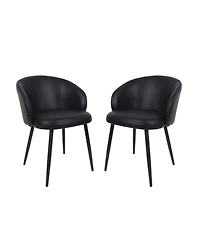 Looma Faux Leather Upholstered Dining Side Chairs, Set of 2