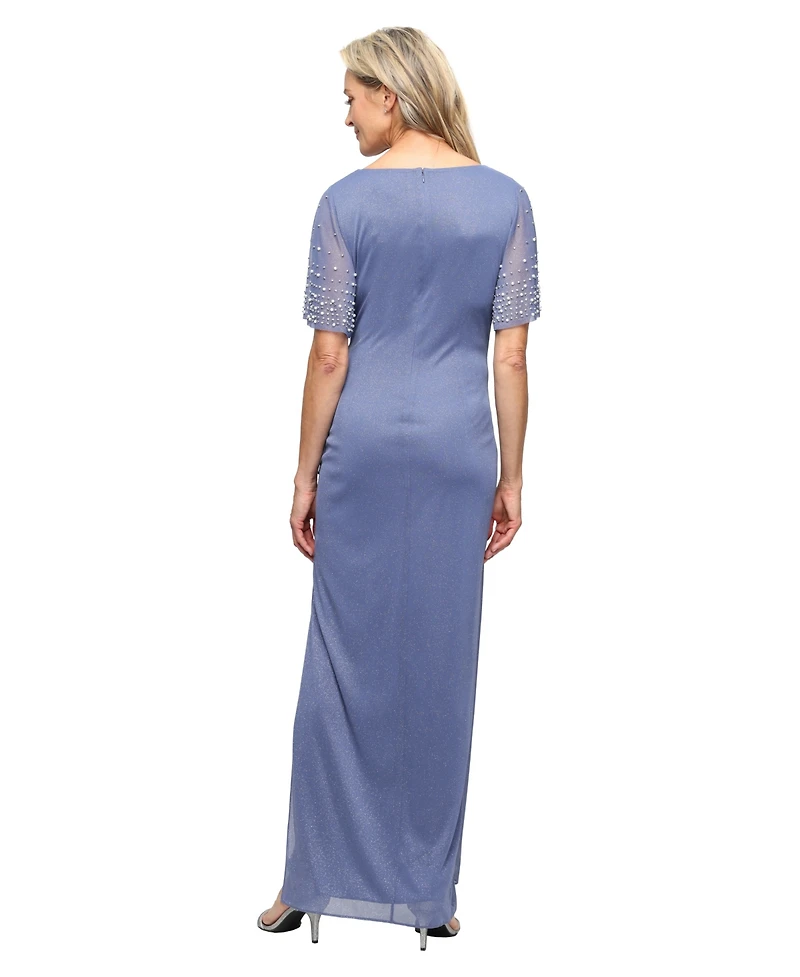 Alex Evenings Women's Empire Waist V-Neck Gown