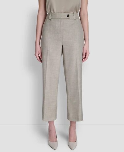 Dkny Women's Windowpane Mid Rise Cropped Pants