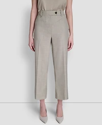 Dkny Women's Windowpane Mid Rise Cropped Pants