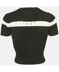 Pre-Owned Alexander Mcqueen Women's Rib Knit Cut-Out Crop Top