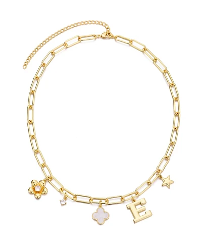 Adornia Gold Initial Chunky Charm Necklace