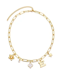 Adornia Gold Initial Chunky Charm Necklace