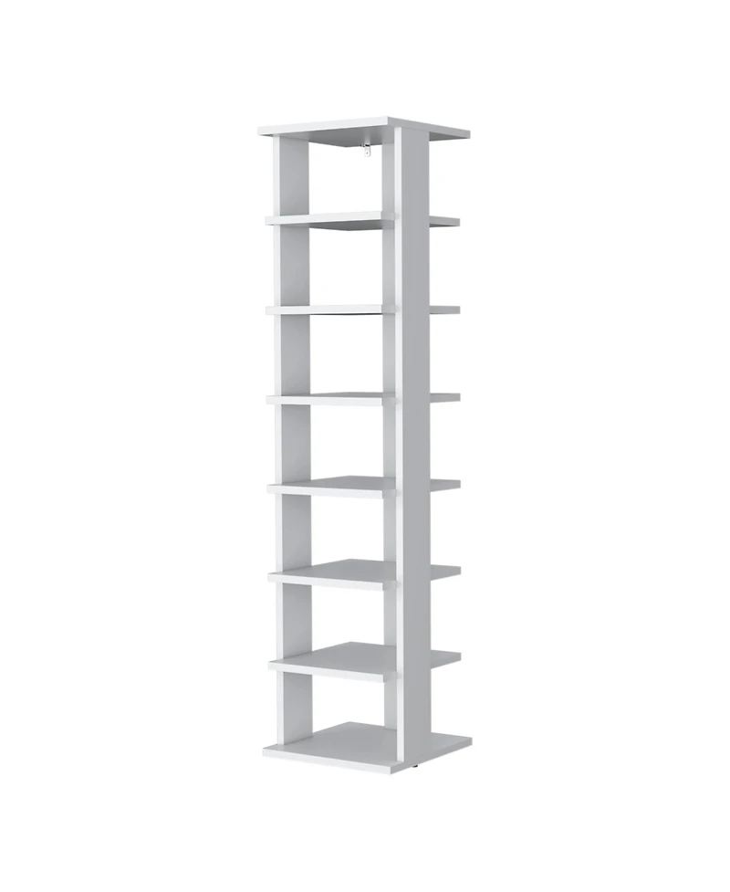 Fm Furniture Ivonny 7-Tier Tall Vertical Shoe Rack, Freestanding Organizer with Open Shelves