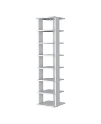 Fm Furniture Ivonny 7-Tier Tall Vertical Shoe Rack, Freestanding Organizer with Open Shelves