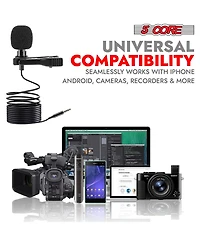 5 Core Microphone 2Pcs Lavalier Mic Wearable Omnidirectional Condenser 3.5mm Body Microfono