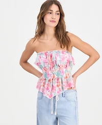 Madden Girl Juniors' Printed Ruffled Tube Top