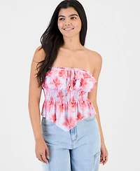 Madden Girl Juniors' Printed Ruffled Tube Top
