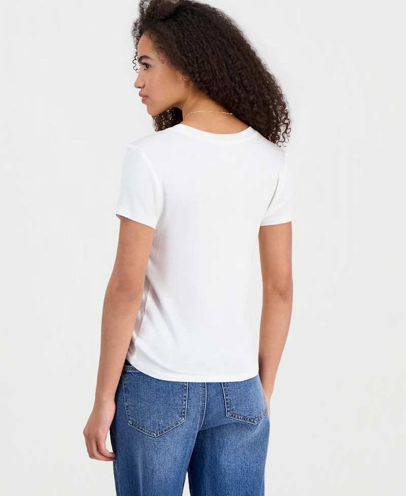 Rebellious One Juniors' Embellished Surfboard Graphic T-Shirt