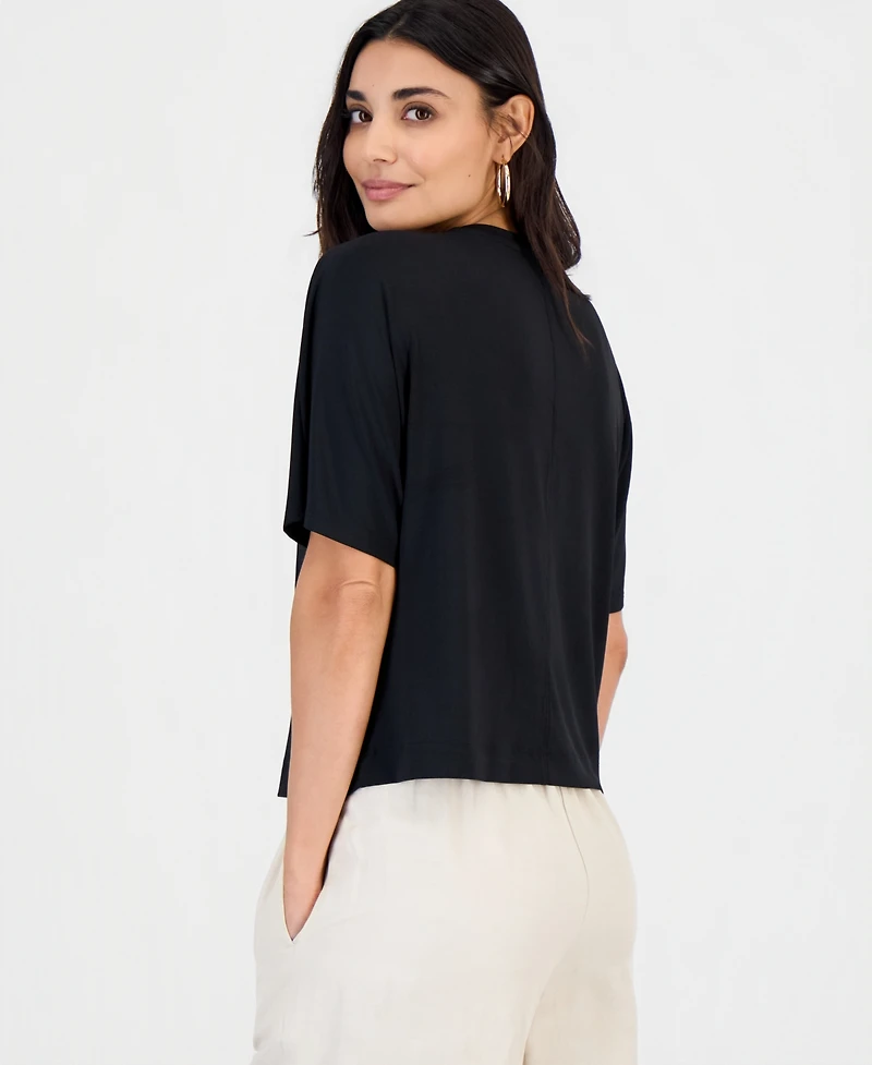 I.n.c. International Concepts Petite Boxy-Fit Crewneck T-Shirt, Macy's Exclusive