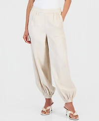 I.n.c. International Concepts Petite Linen-Blend Pull-On Drawstring Pants, Macy's Exclusive