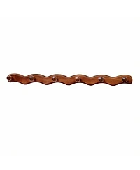 Yigii Wave-Shape Walnut Wood Coat Rack with 6 Hooks for Hats, Coats, Bags
