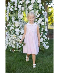 Florence Eiseman Big Girls Linen Look Dress With Flowers