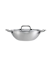 Tramontina Utsava Tri-Ply Clad Stainless Steel 2.7-Quart Covered Kadai