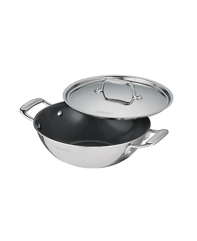 Tramontina Utsava Tri-Ply Clad Stainless Steel 2.7-Quart Covered Kadai