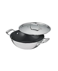 Tramontina Utsava Tri-Ply Clad Stainless Steel 2.7-Quart Covered Kadai
