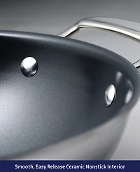 Tramontina Utsava Tri-Ply Clad Stainless Steel 3.75-Quart Covered Wok