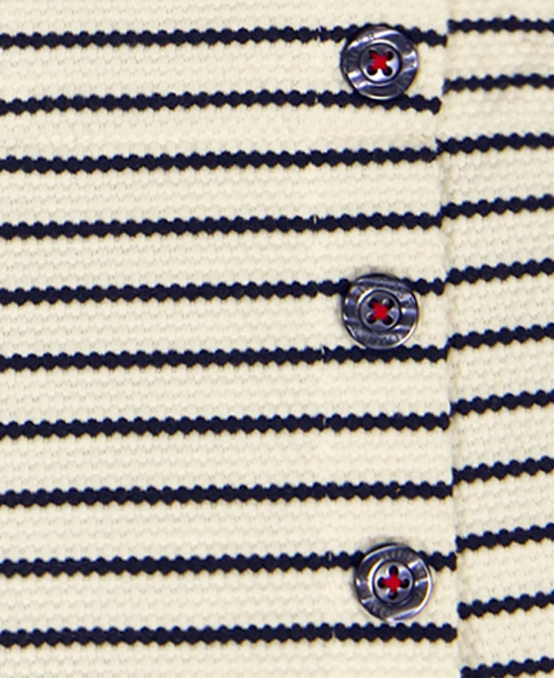 Tommy Hilfiger Girls' Toddler 2T-4T Popcorn Pique Striped Top & Wrap Skort, 2-Piece Set