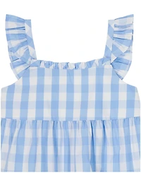 Tommy Hilfiger Girls' 4-6X Gingham Flutter Sleeve Tunic & Stretch Twill Shorts, 2-Piece Set