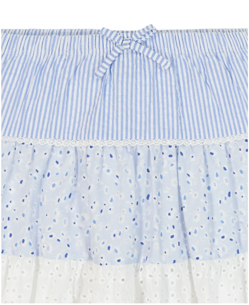 Tommy Hilfiger Girls' 4-6X Ribbed T-Shirt & Seersucker Eyelet Skort, 2-Piece Set